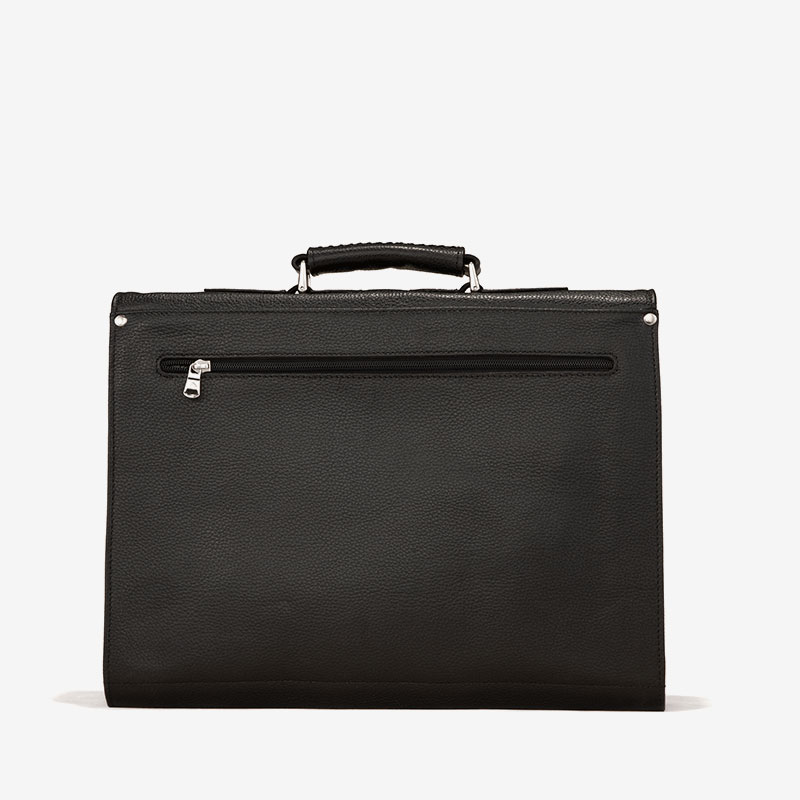 Black leather business best sale bag